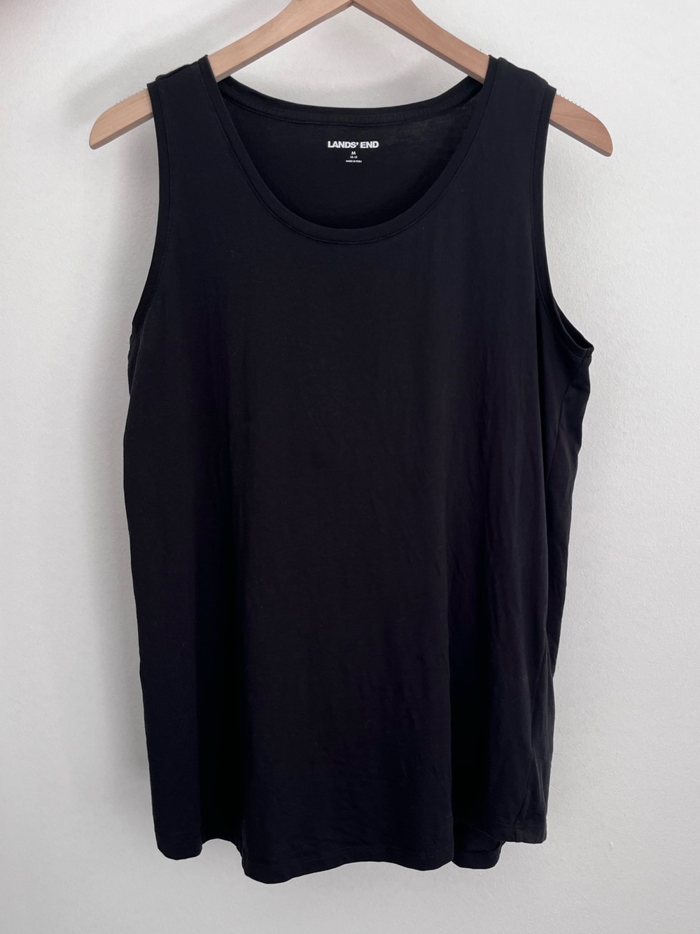 Land’s End 100% Supima Cotton Tunic Tank Top in Black size Medium